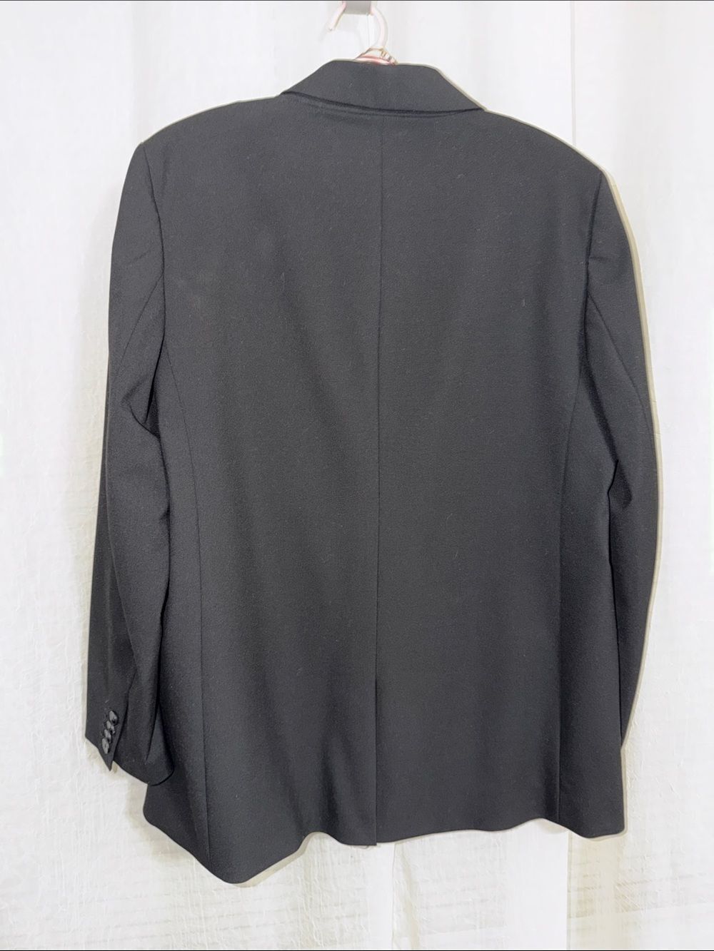 H&MโL Solid Black Long One Button Flap Pockets Professional Blazer Suit Jacket - Picture 2 of 9